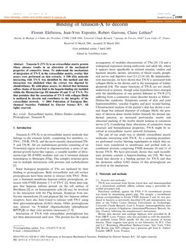 Binding of Tenascin-X to Decorin Provided by Elsevier - Publisher Connector