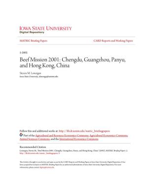 Beef Mission 2001: Chengdu, Guangzhou, Panyu, and Hong Kong, China Steven M