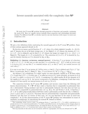 Inverse Monoids Associated with the Complexity Class NP
