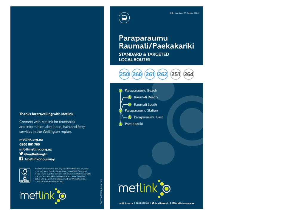 Paraparaumu Raumati/Paekakariki STANDARD & TARGETED LOCAL ROUTES