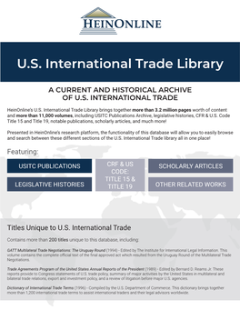 U.S. International Trade Library