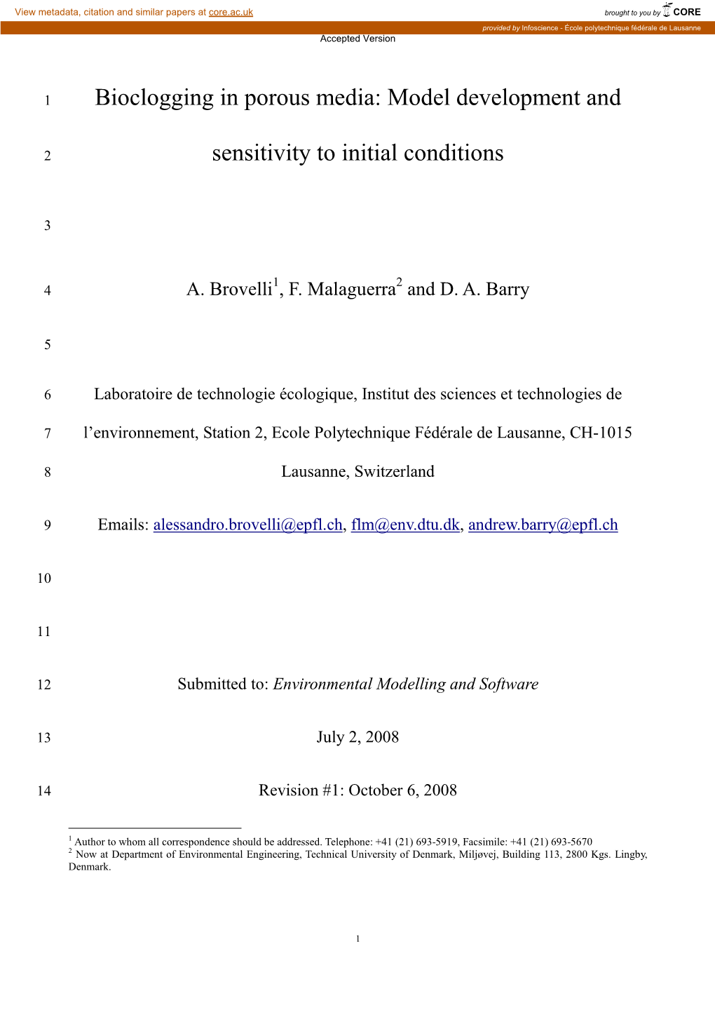 Bioclogging in Porous Media: Model Development And