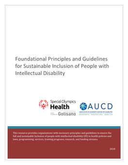 Foundational Principles for Sustainable Inclusion Of