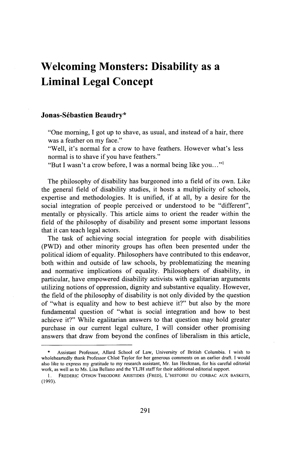 Disability As a Liminal Legal Concept