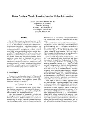 Robust Nonlinear Wavelet Transform Based on Median-Interpolation