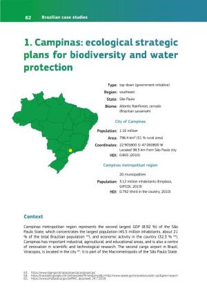 Campinas: Ecological Strategic Plans for Biodiversity and Water Protection