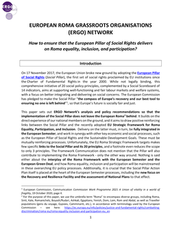 European Roma Grassroots Organisations (Ergo) Network