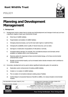 Planning and Development Management