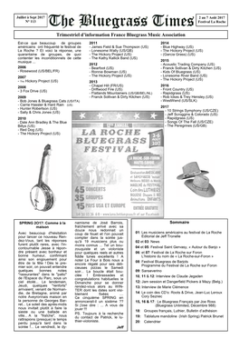 Trimestriel D'information France Bluegrass Music Association
