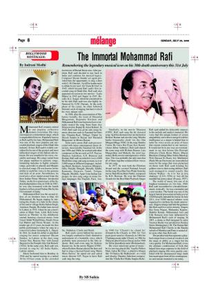 The Immortal Mohammad Rafi CMYK by Indrani Medhi Remembering the Legendary Musical Icon on His 38Th Death Anniversary This 31St July Downtown of Bhendi Bazar Area