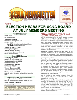 Election Nears for Scna Board at July Members