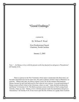 “Good Endings”