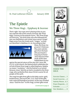 The Epistle We Three Magi… Epiphany & Incense That’S Right