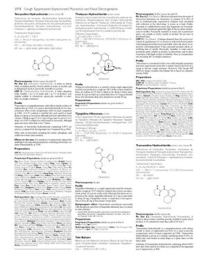Tetryzoline Hydrochloride (BANM, Rinnm) ⊗ Thebacon Hydrochloride (BANM, Rinnm) Pharmacopoeias