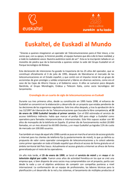 Euskaltel, De Euskadi Al Mundo