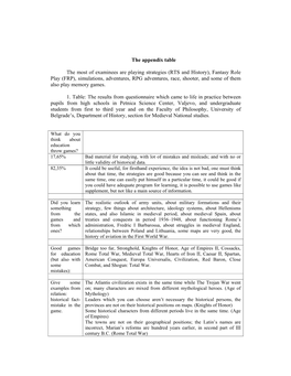 The Appendix Table the Most of Examinees Are Playing Strategies