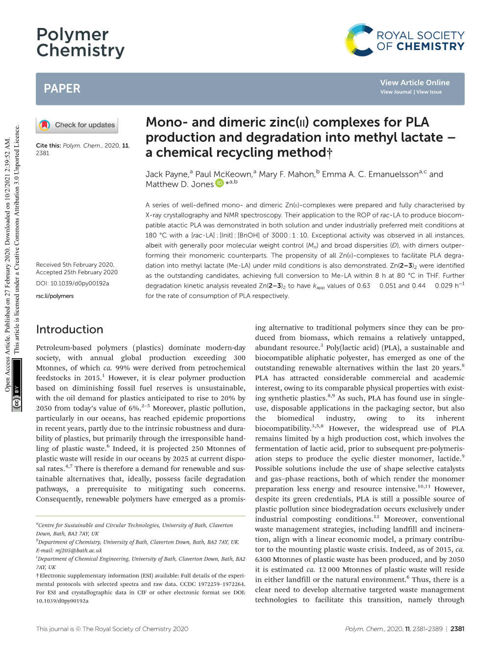 Polymer Chemistry