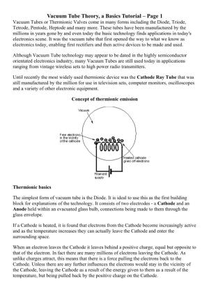 Vacuum Tube Theory, a Basics Tutorial – Page 1