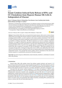 Innate Cytokine Induced Early Release of IFN and CC