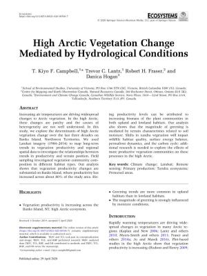 High Arctic Vegetation Change Mediated by Hydrological Conditions