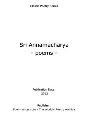 Sri Annamacharya - Poems