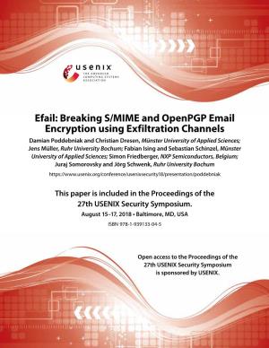 Efail: Breaking S/MIME and Openpgp Email Encryption Using Exfiltration Channels