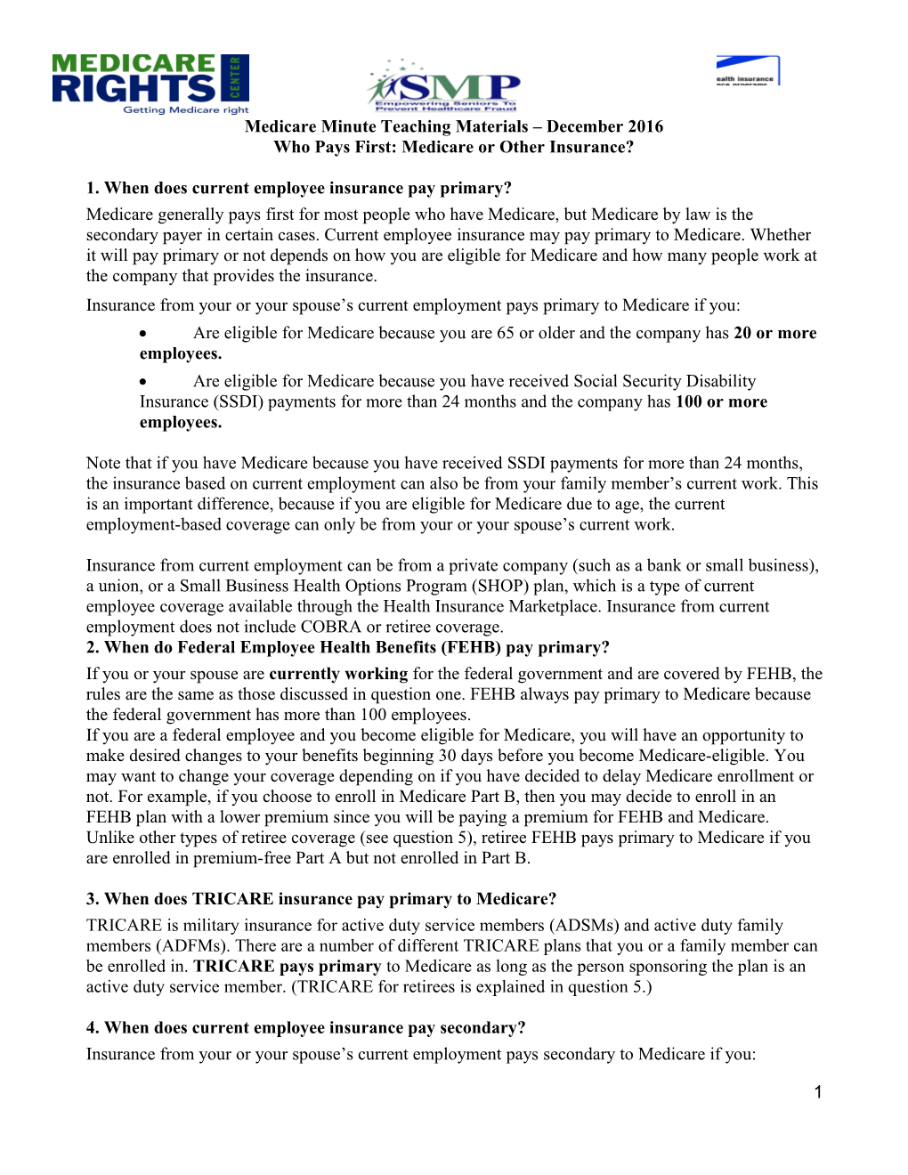 Who Pays First: Medicare Or Other Insurance?