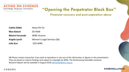 “Opening the Perpetrator Black Box” Financial Recovery and Post-Separation Abuse