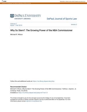 The Growing Power of the NBA Commissioner