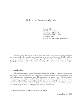 Differential Invariant Algebras
