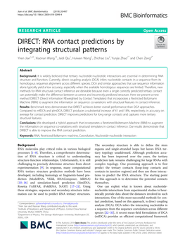 DIRECT: RNA Contact Predictions by Integrating Structural Patterns