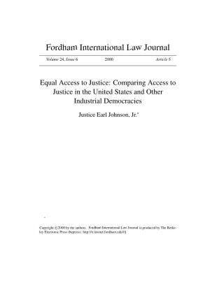 Comparing Access to Justice in the United States and Other Industrial Democracies