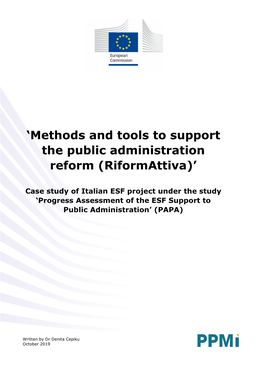 Methods and Tools to Support the Public Administration Reform (Riformattiva)’