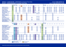 WISBECH - DOWNHAM MKT - SWAFFHAM Via Outwell & Three Holes GO to TOWN SERVICE 60 WELNEY - DOWNHAM MARKET Via Outwell, Three Holes GO to TOWN SERVICES 61 & 65