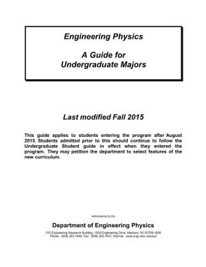 Engineering Physics a Guide for Undergraduate Majors