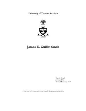 University of Toronto Archives James E. Guillet Fonds