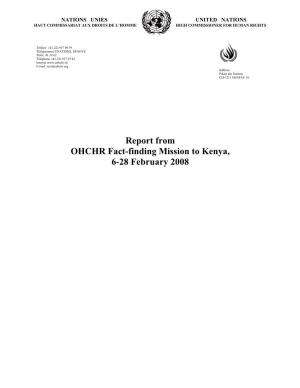Report from OHCHR Fact-Finding Mission to Kenya, 6-28 February 2008