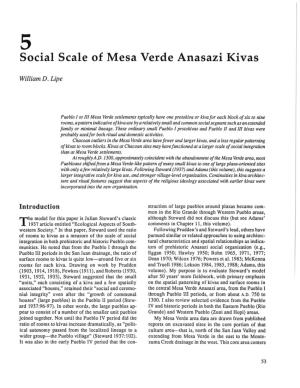 Social Scale of Mesa Verde Anasazi Kivas