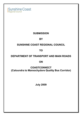 Caloundra to Maroochydore Quality Bus Corridor)