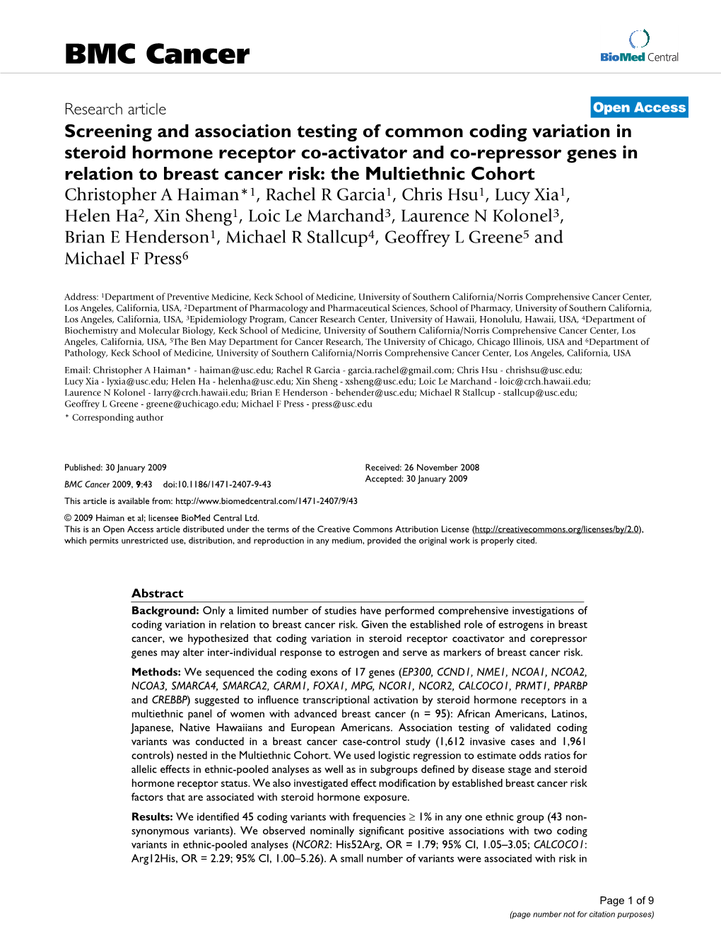 Screening and Association Testing of Common Coding Variation in Steroid