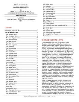 MINERAL RESOURCES the West Republic