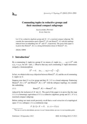 Commuting Tuples in Reductive Groups and Their Maximal Compact Subgroups