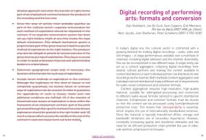 Digital Recording of Performing Arts: Formats and Conversion
