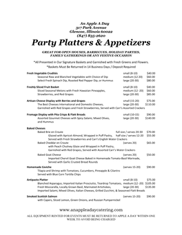 Party Platters & Appetizers
