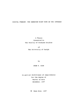 A Thesis Presented to by December, 1997