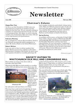 Southampton Canal Society Newsletter