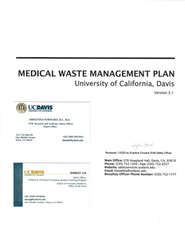 Medical Waste Management Plan