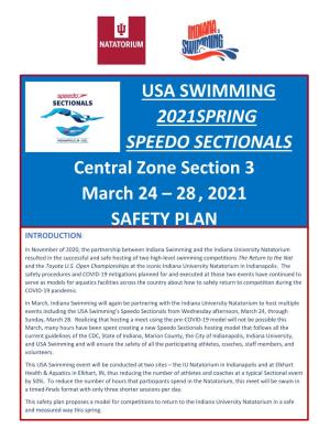 2021 Speedo Sectionals at Indianapolis Safety Plan