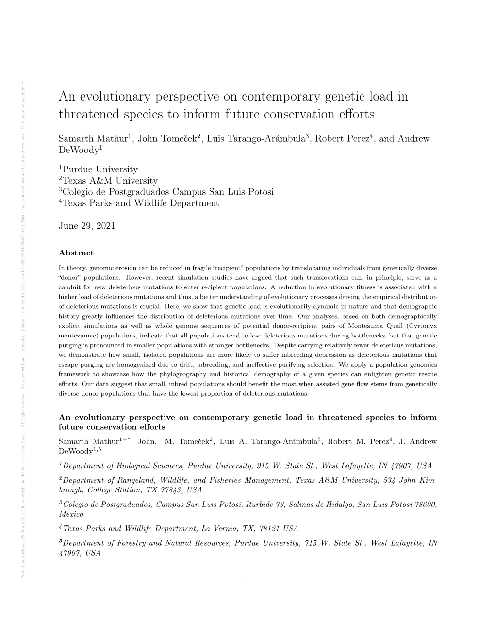 An Evolutionary Perspective on Contemporary Genetic Load In