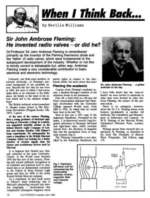 1990-04: Sir Ambrose Fleming